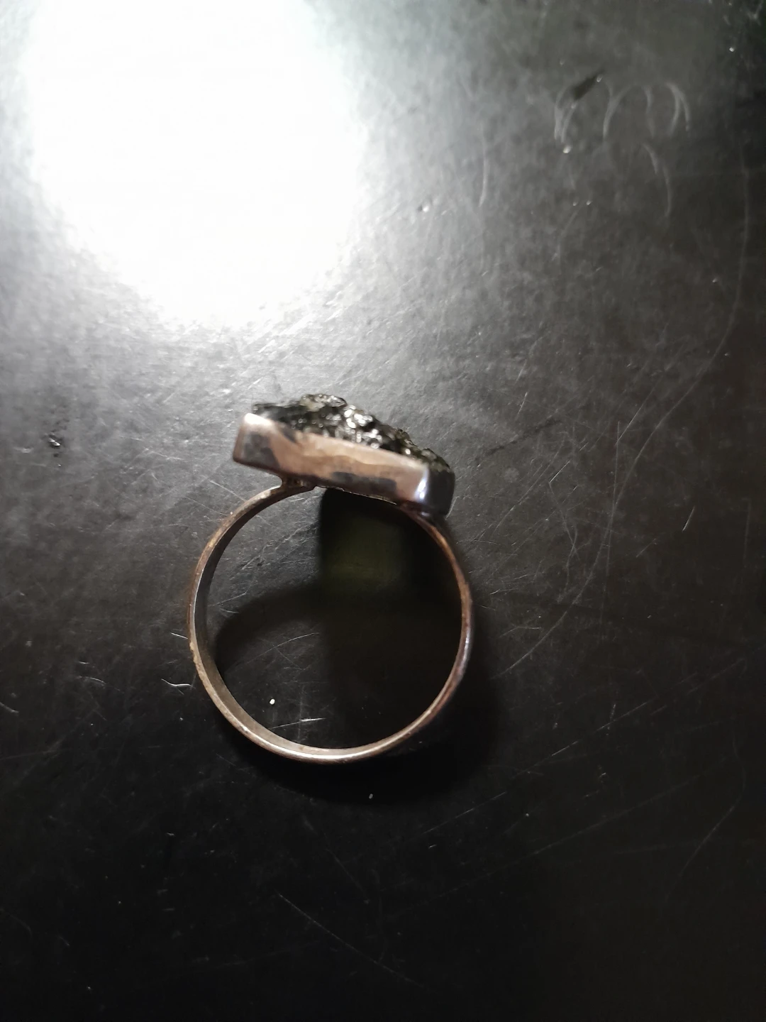 Raw Moldavite Sterling Silver Ring - photo 2
