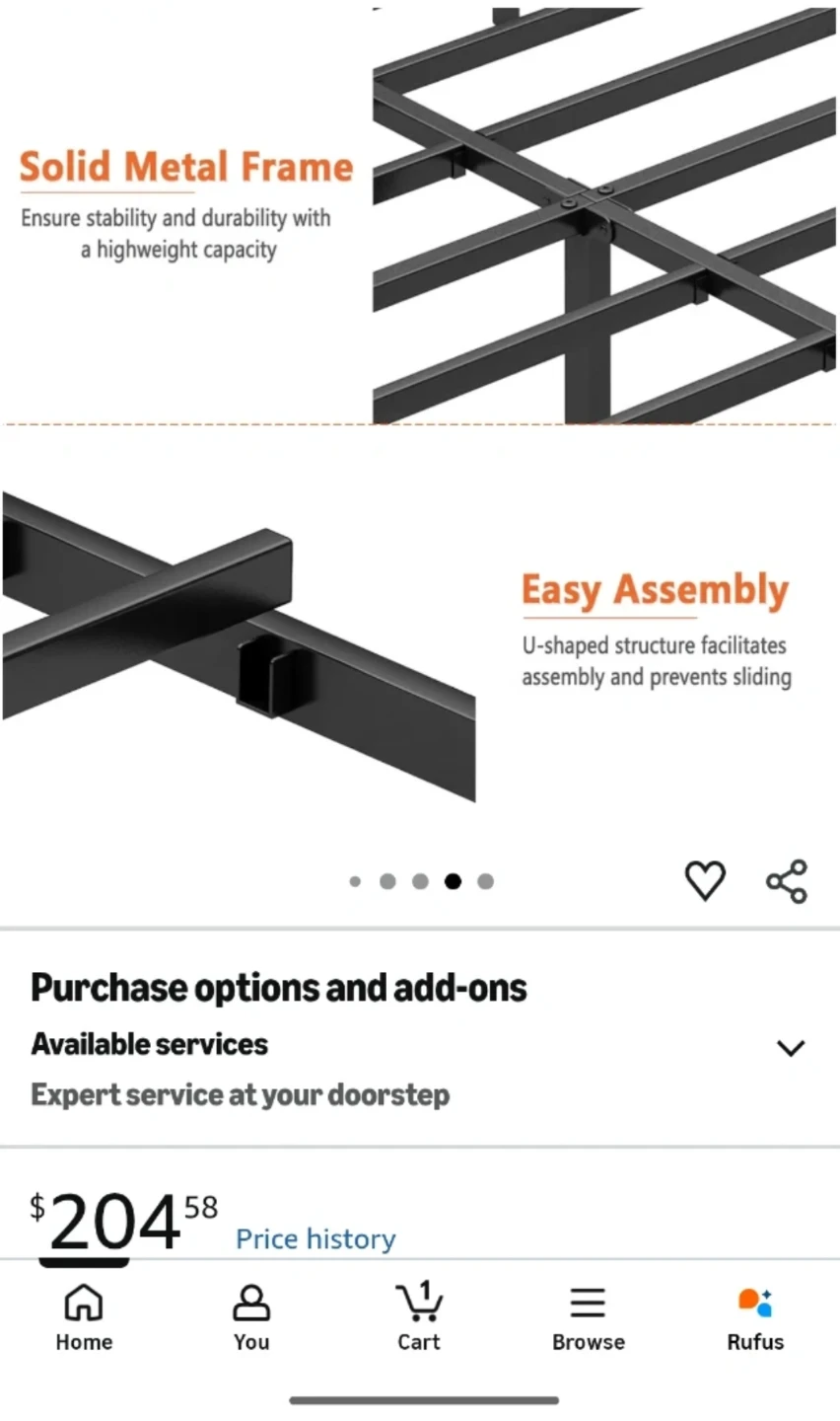 Full Size Metal Bed Frame (disassembled) - photo 3