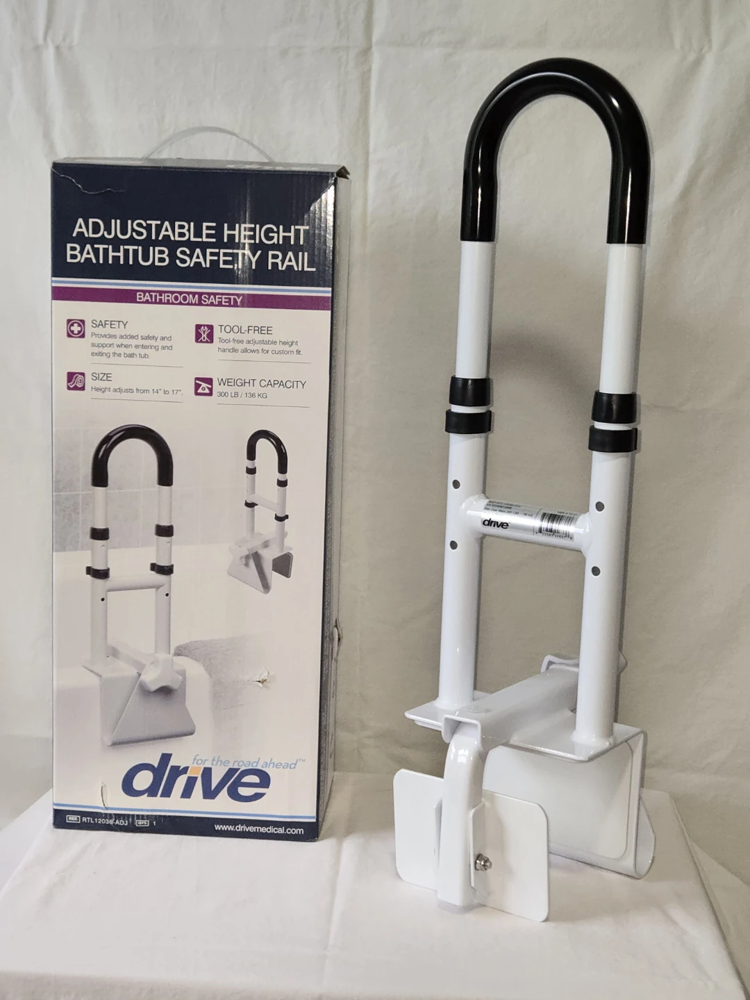Drive Adjustable Height Bathtub Safety Rail