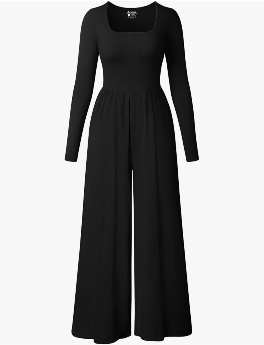 OQQ Black Long Sleeve Jumpsuit Medium