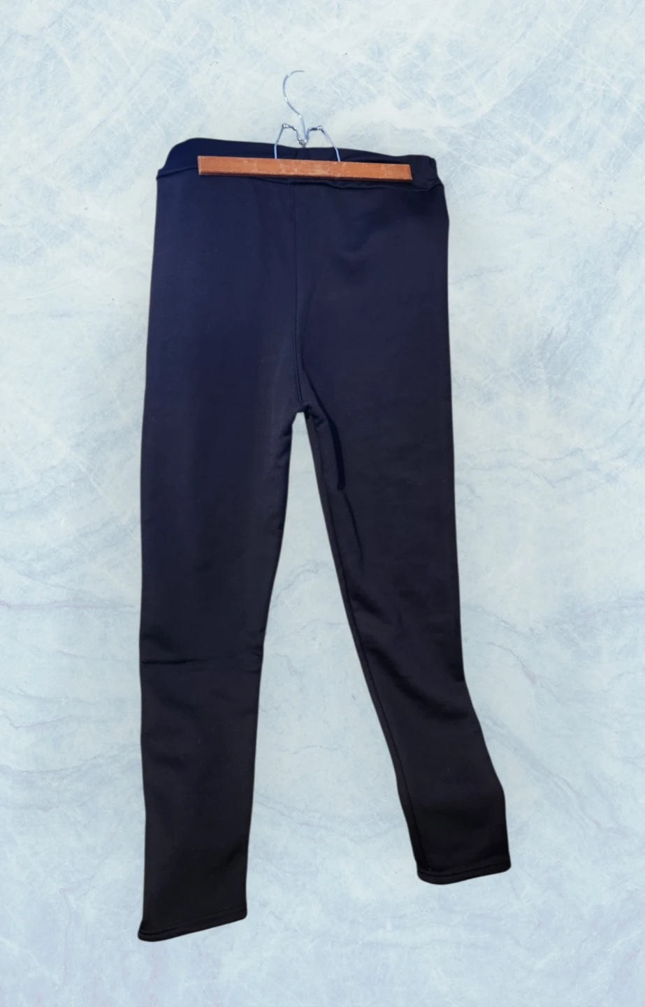 Gray and Black Fleece-Lined Legging Pants - photo 2