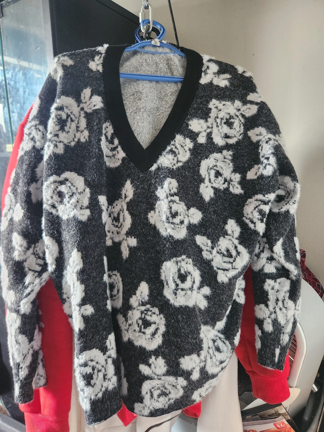 FUTURE V-Neck Floral Sweater - Size L