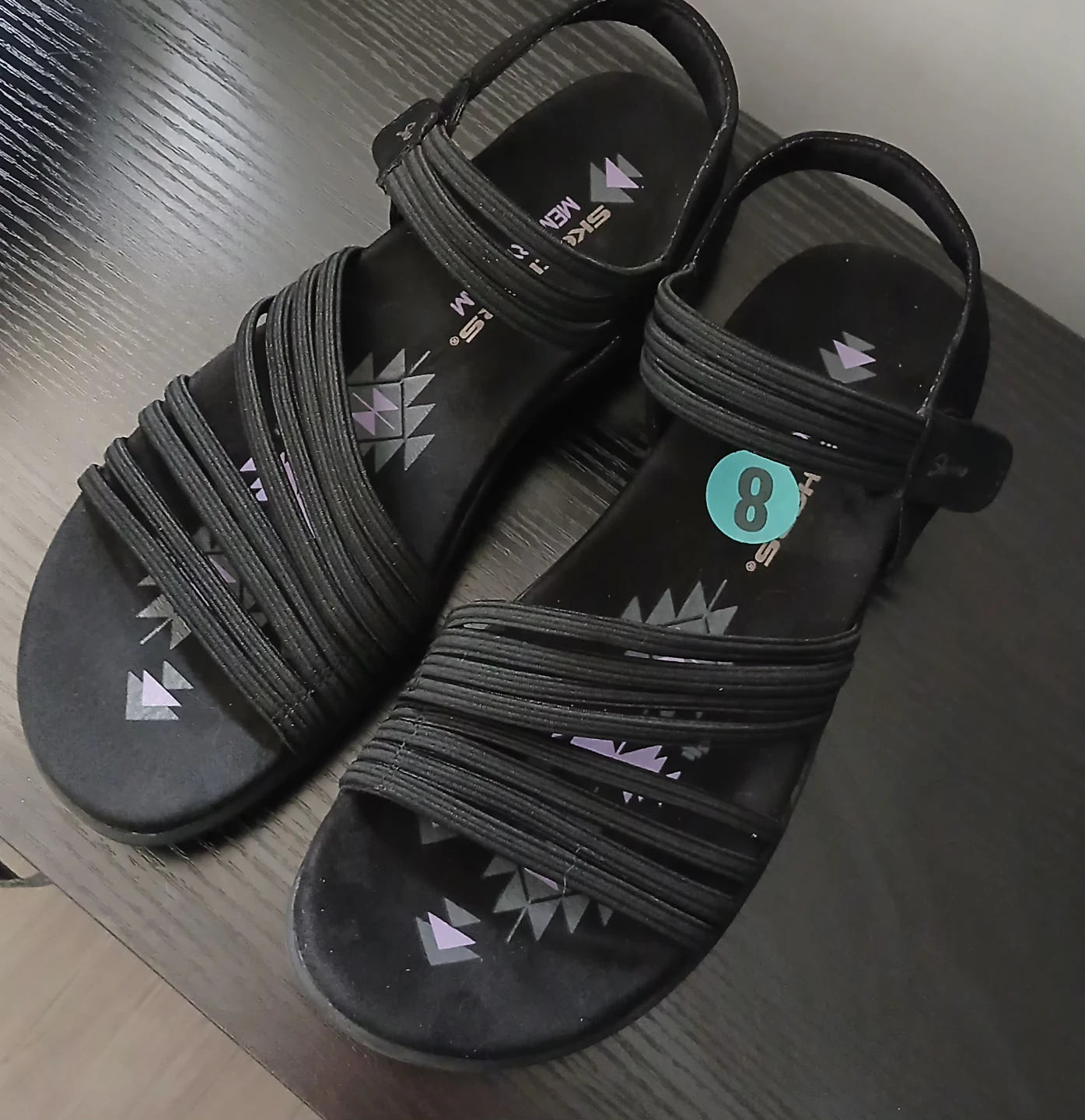 Skechers Women's Black Elastic Strap Sandals