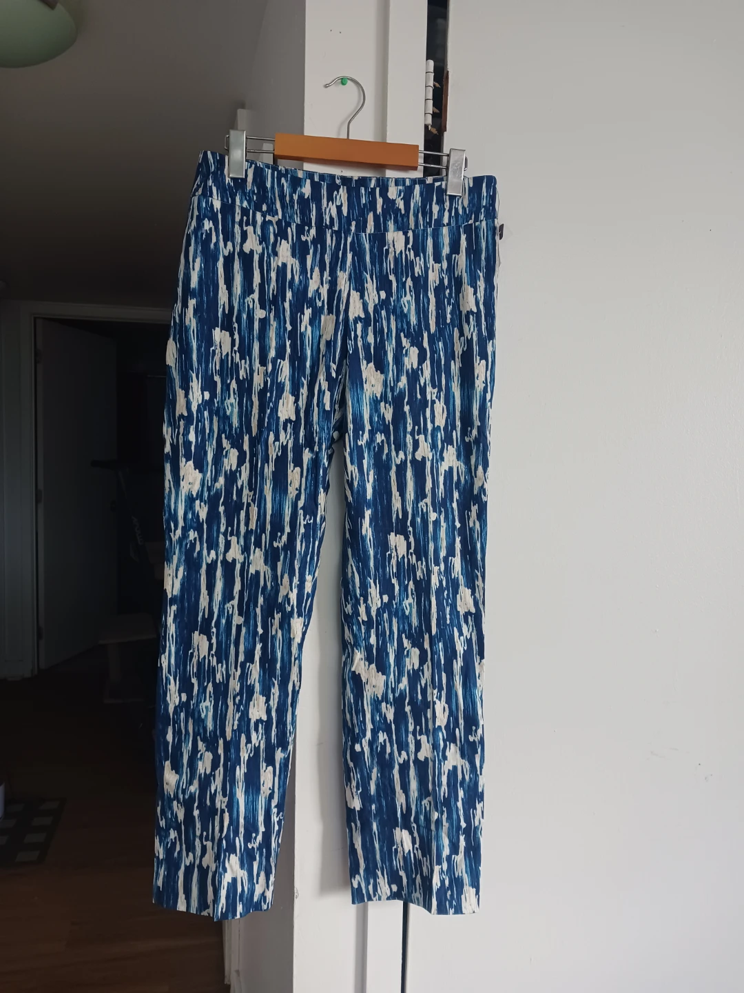 Blue and White Patterned Pants