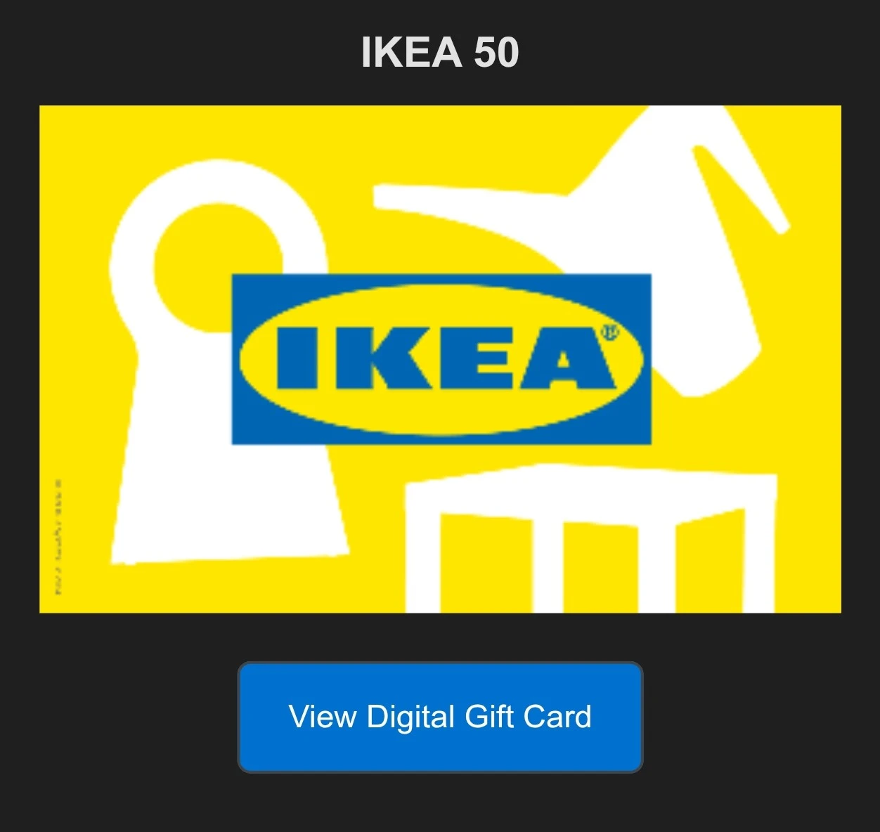 $50 IKEA gift card