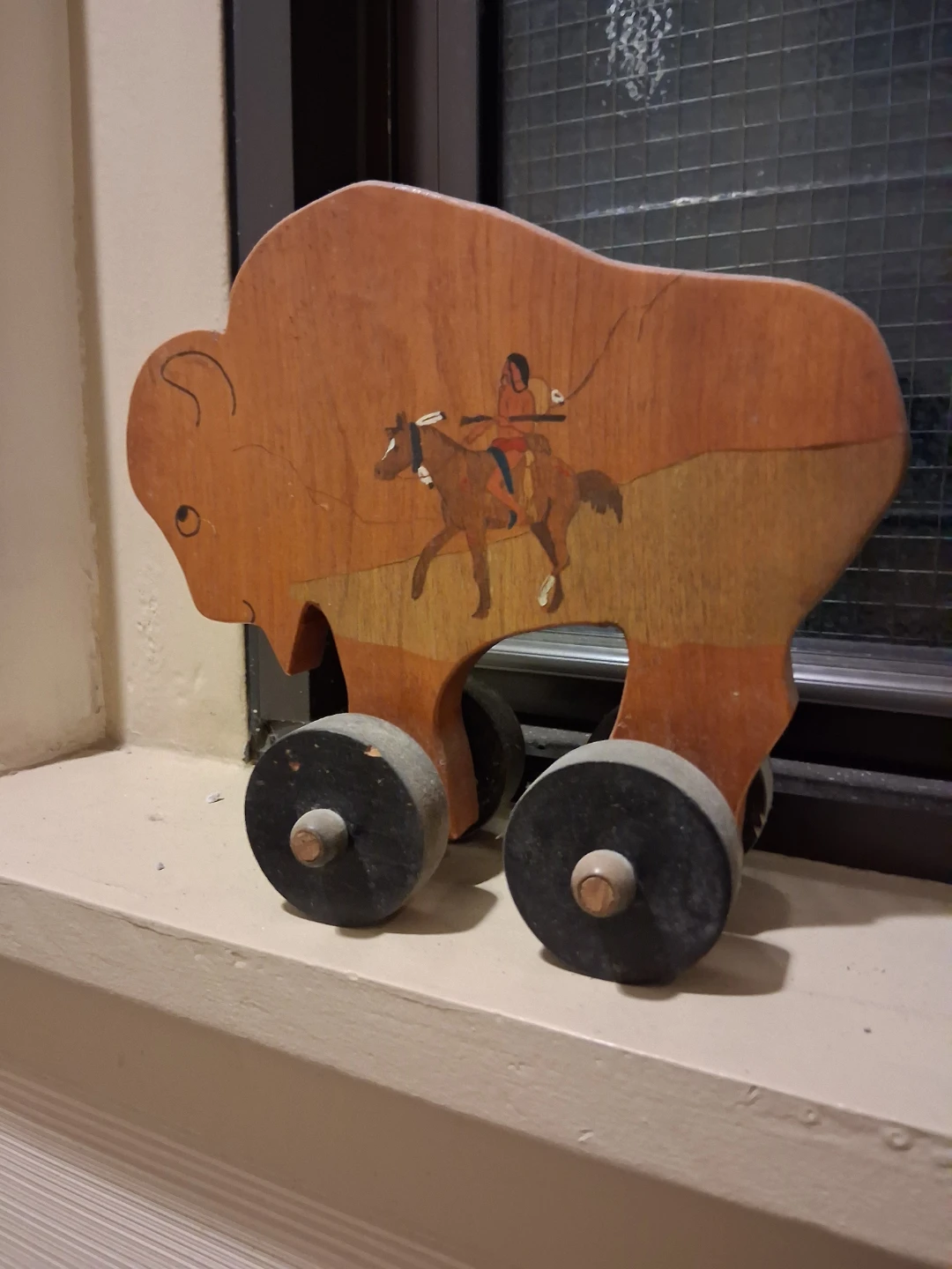 Wooden Buffalo Pull Toy