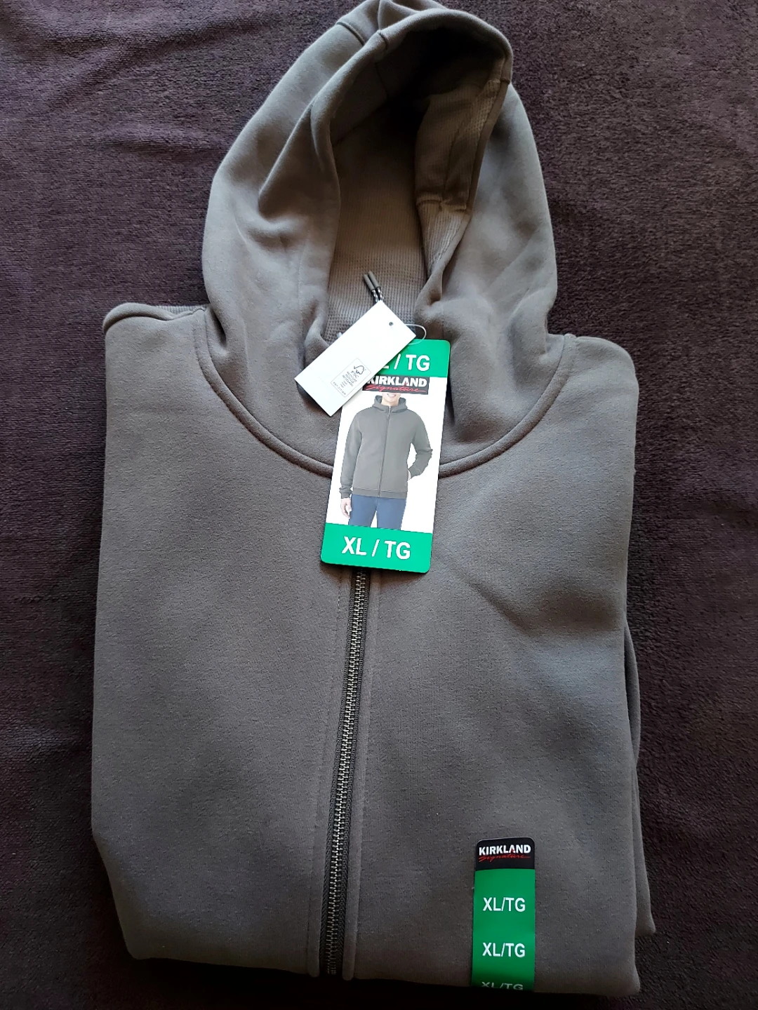 Very warm and thick Kirkland Signature XL grey zip up hoodie - photo 2