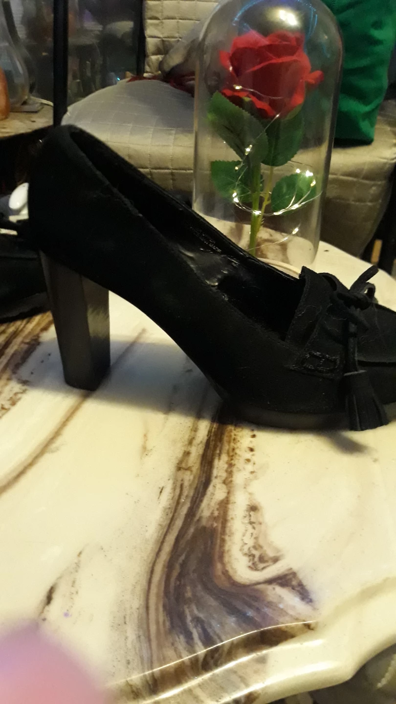 Black Suede Tassel Heels Size 7