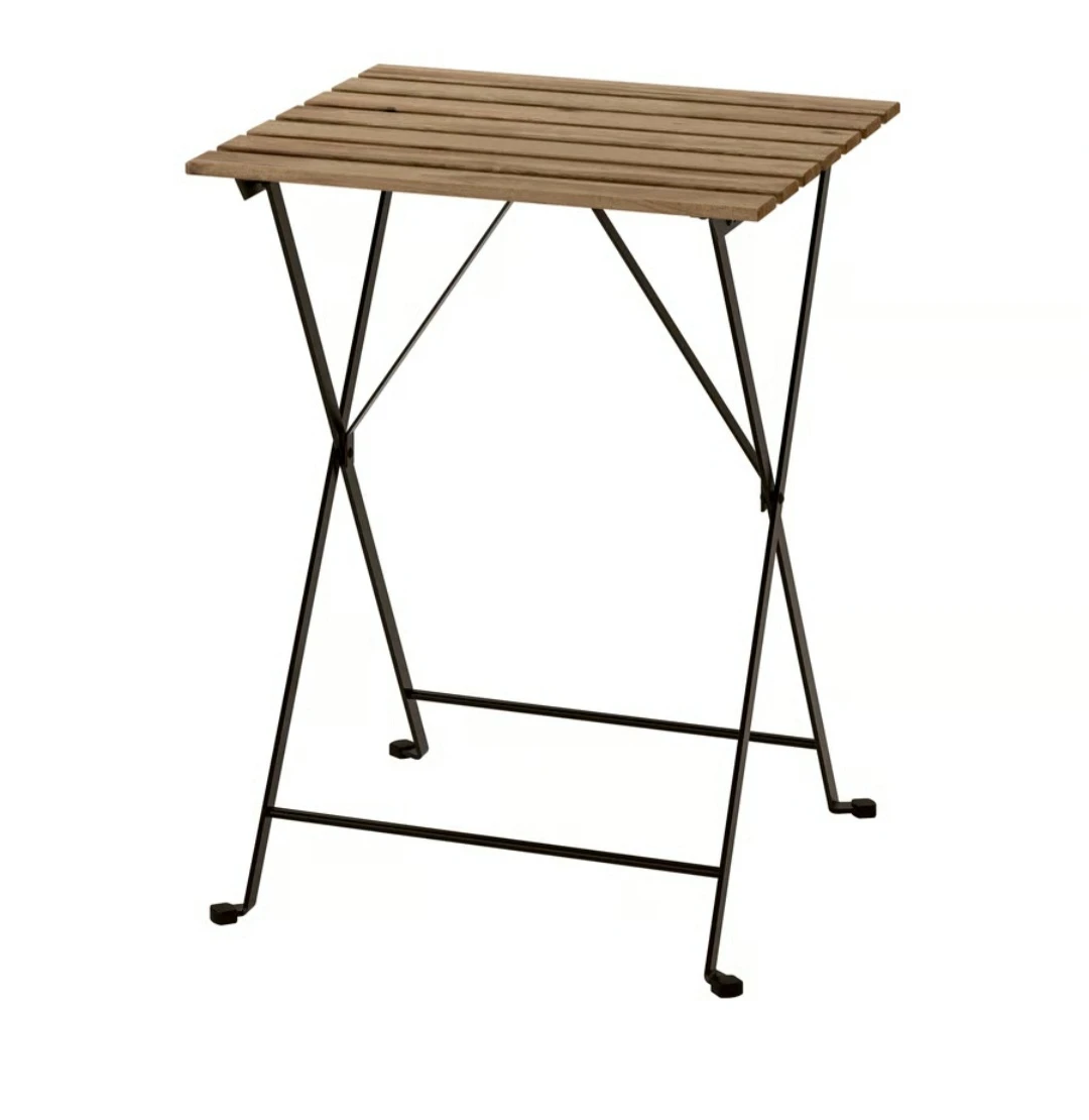 Wooden and metal folding bistro table and chair set - photo 3