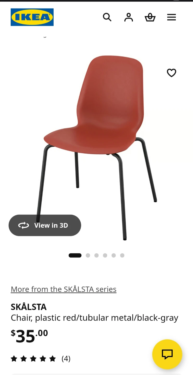 x2 IKEA SKÄLSTA Chair - Yellow - photo 3
