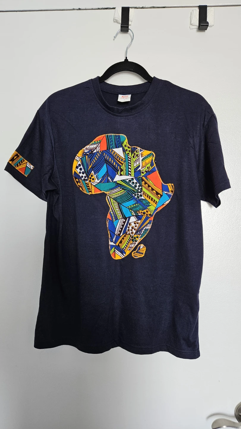 New 100% Cotton T-Shirt with Africa Map Design, Size M to L