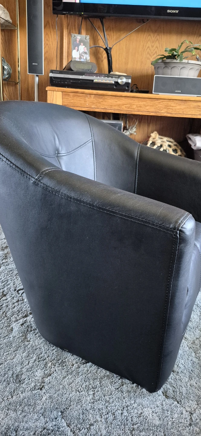 Black Faux Leather Accent Chair