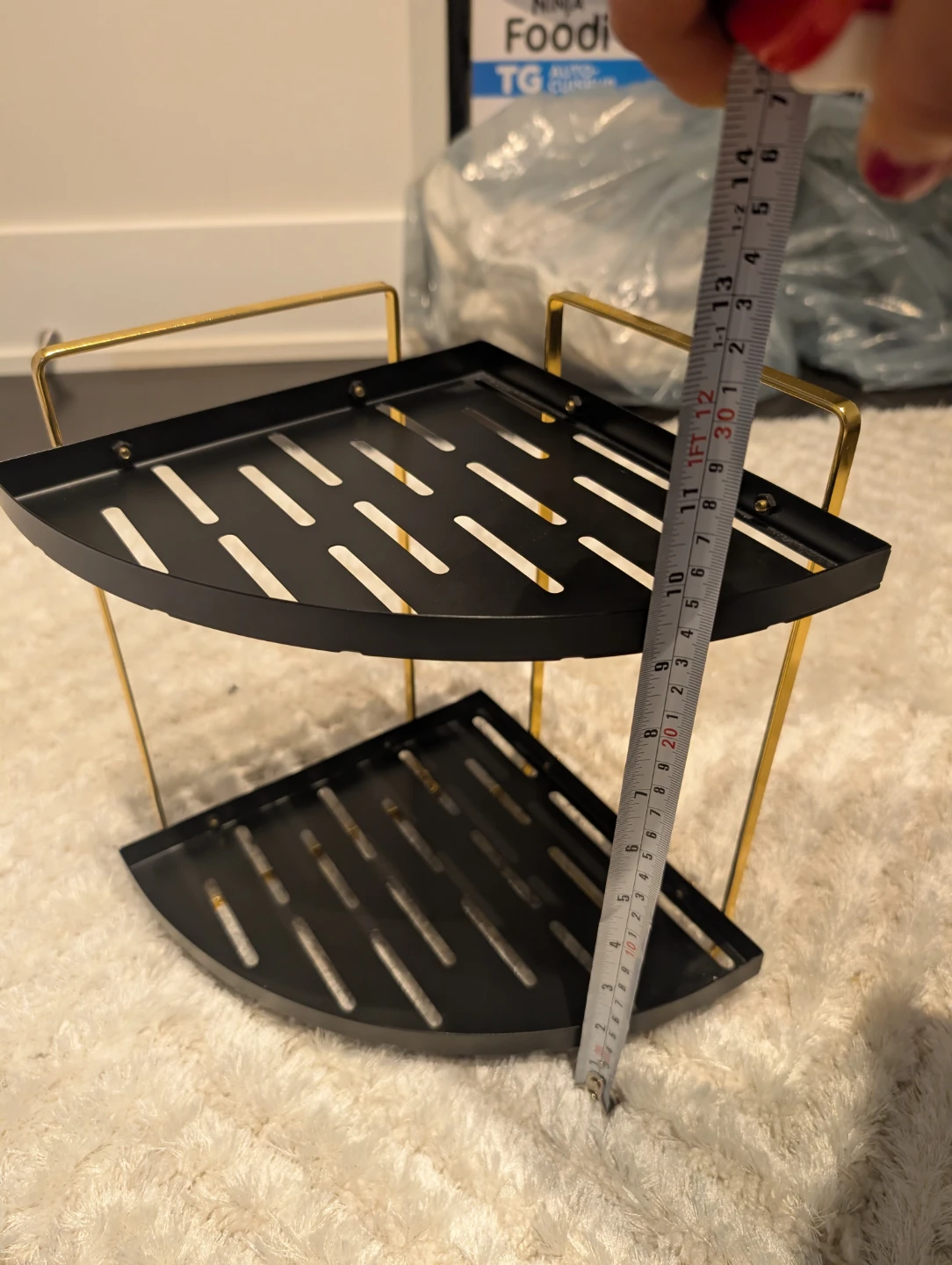 2-Tier Black and gold Corner Shelf - photo 3