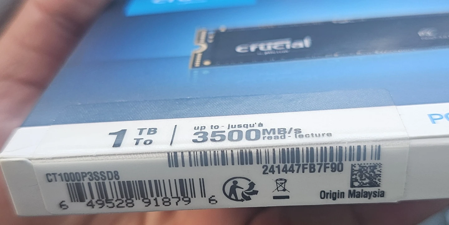 1TB ssd Crucial PCIe 3.0 NVMe M.2 SSD - photo 2