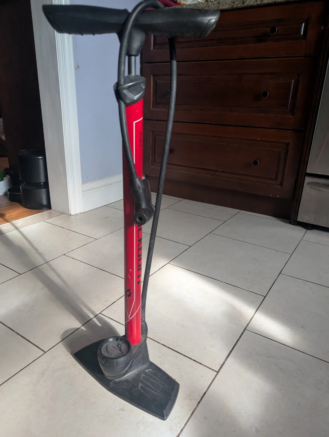 Red Blackburn air tower 1 Bicycle Floor Pump