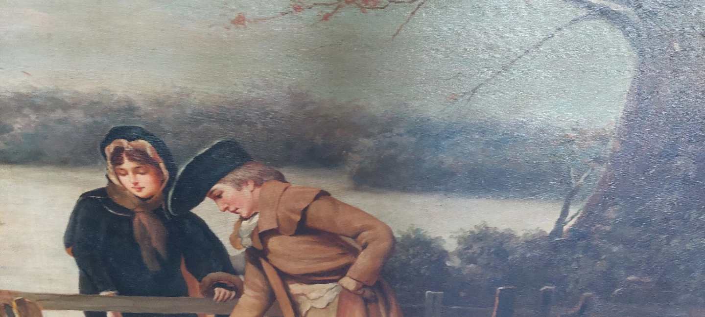 Historic canvas print on wood backing. - photo 2