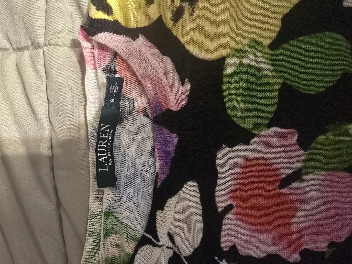 Lauren Ralph Lauren Floral Knit Sweater Size S