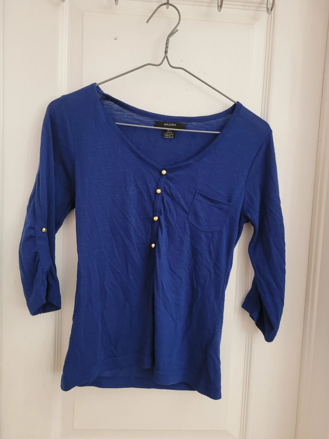 Majora Blue 3/4 Sleeve Top