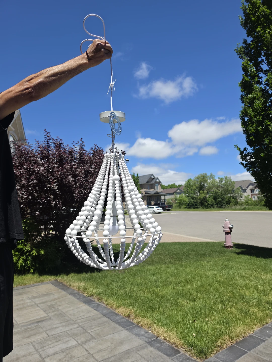 White Beaded Chandelier - photo 3