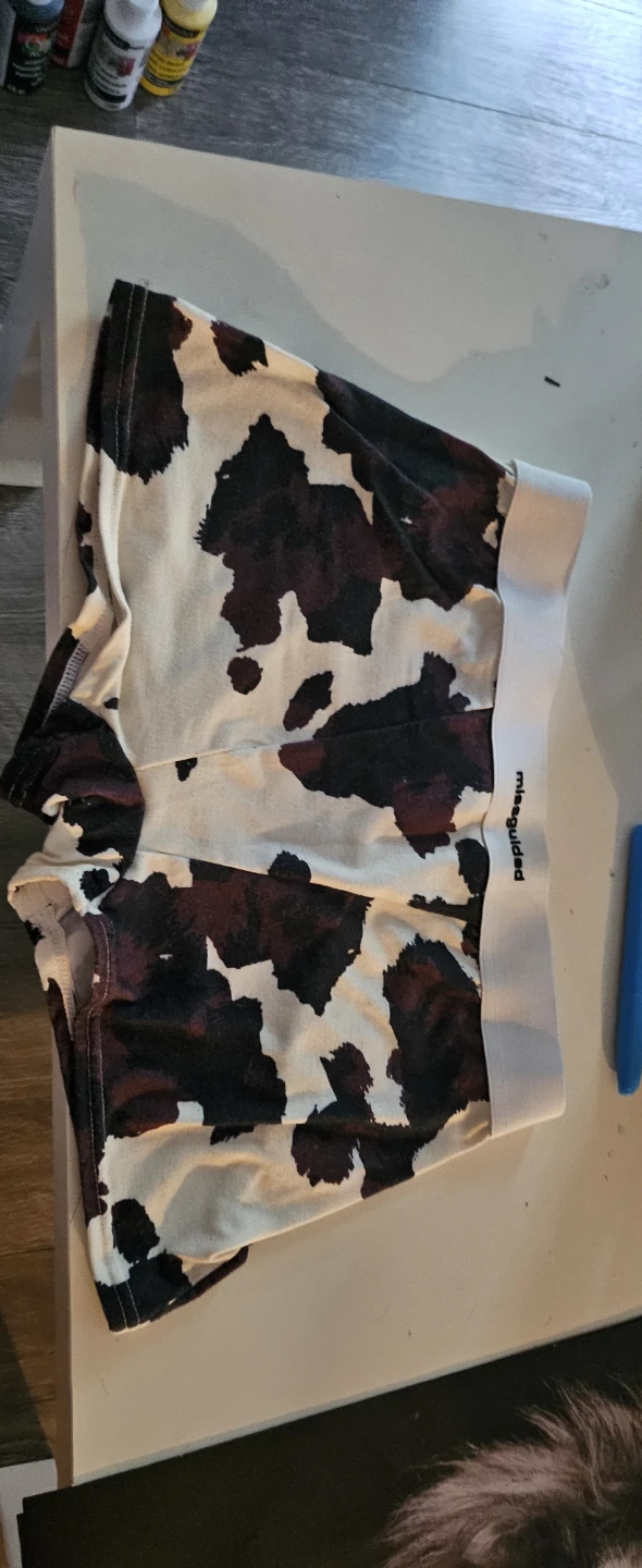 Missguided Cow Print Boxer Shorts Size S
