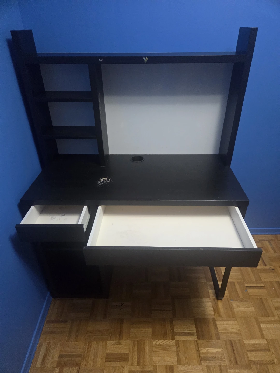 Black Computer Desk with Hutch Shelves and Magnetic white board - photo 3