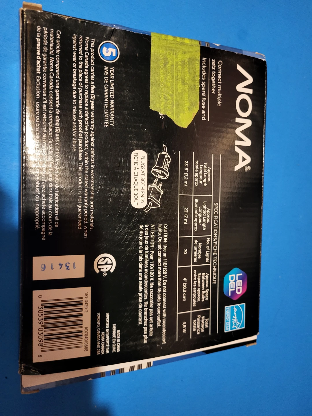 NOMA Pure White & Blue C6 LED String Lights 23'8" - photo 2