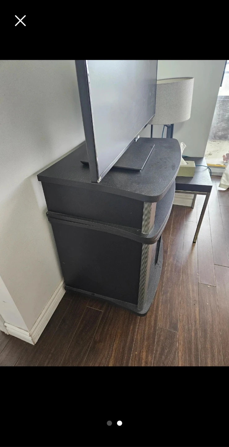 2-Tier TV Stand with Glass Doors - photo 2