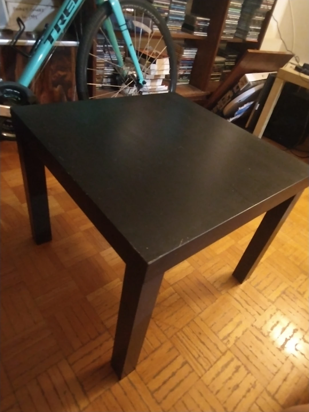 Black Ikea square side table, 21 3/4", 17 3/4" tall - photo 3