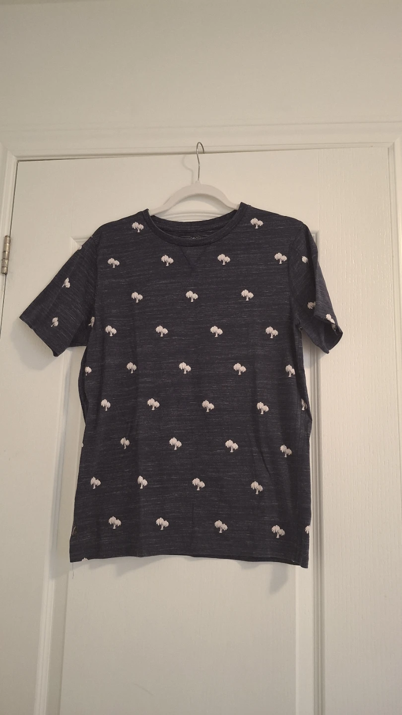 Dark Blue/Palm Tree Print  - T-Shirt