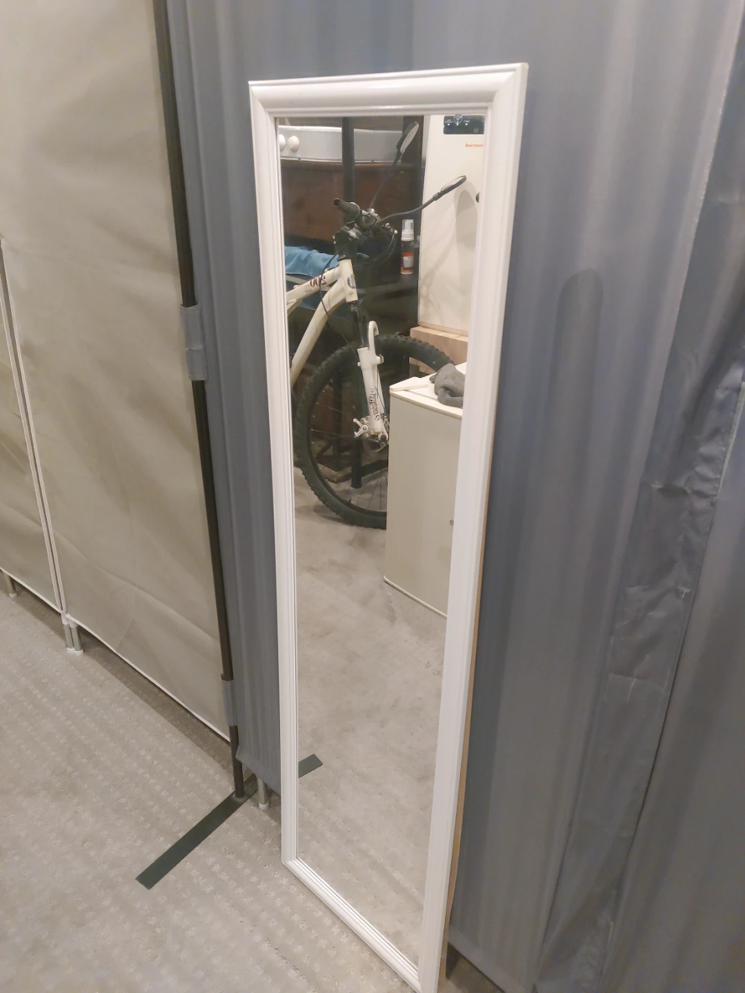 White Framed Full Length Mirror - photo 2