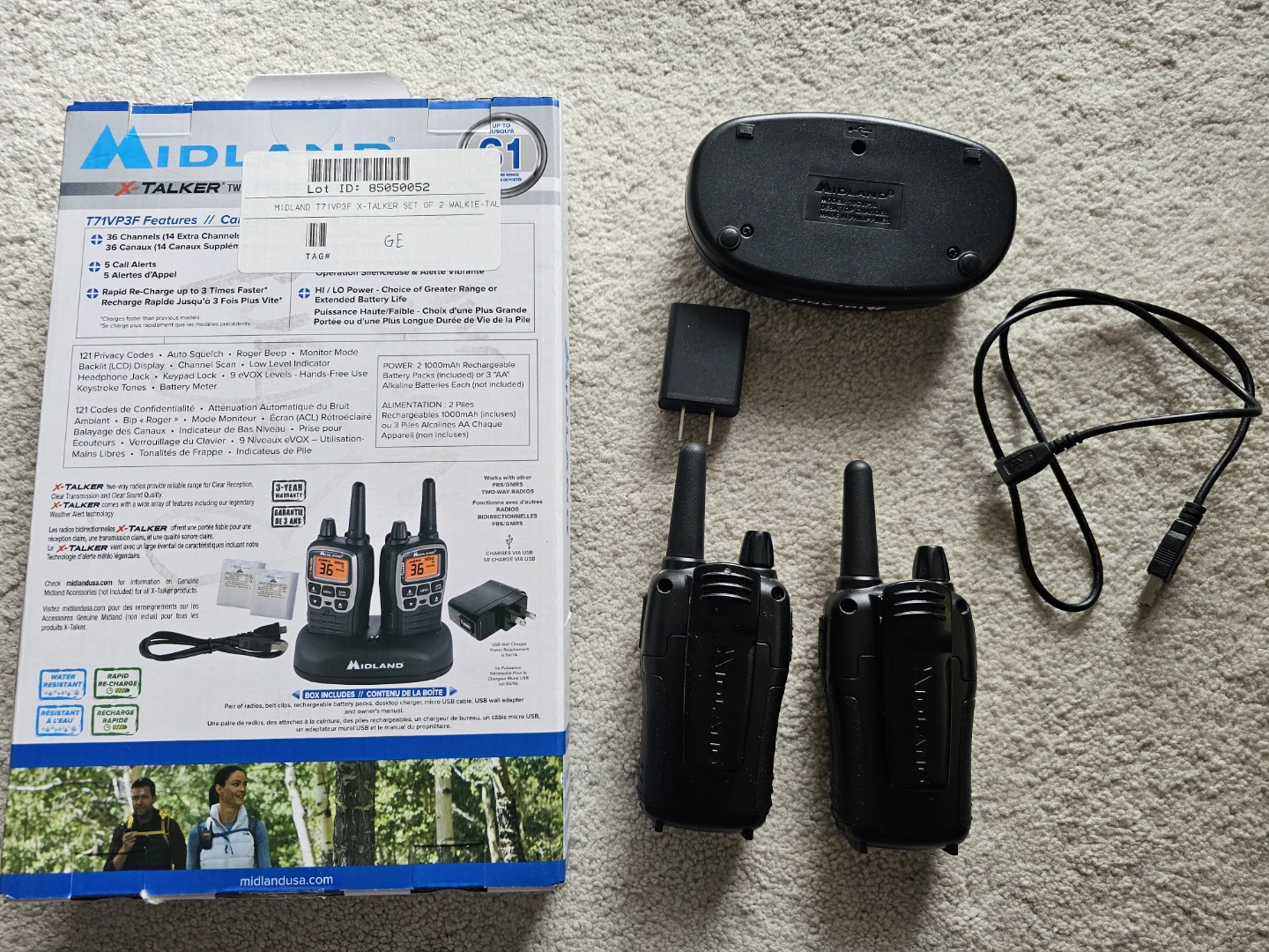 NEW Midland X-Talker 36-Channel Two-Way Radios Walkie Set Black - photo 2