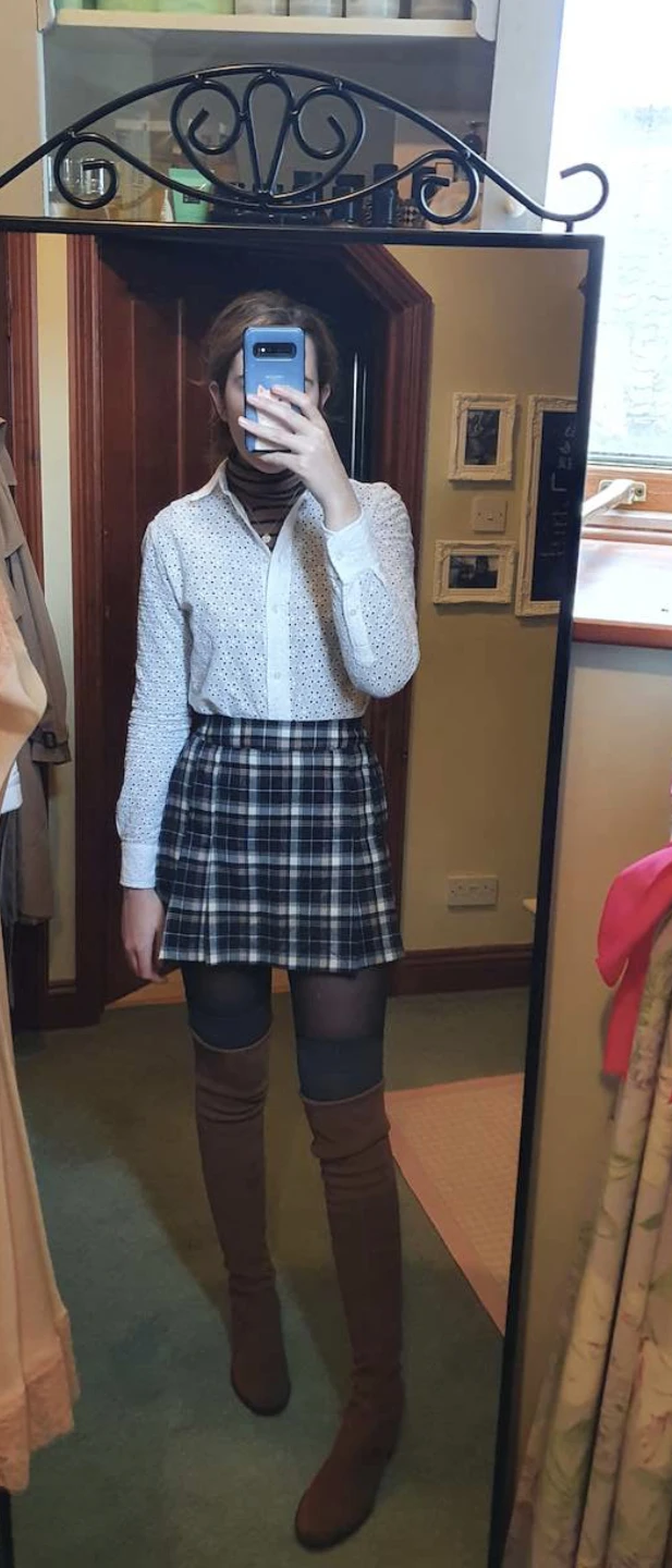 Oak + Fort Plaid Mini Skirt - Size S/P - photo 2