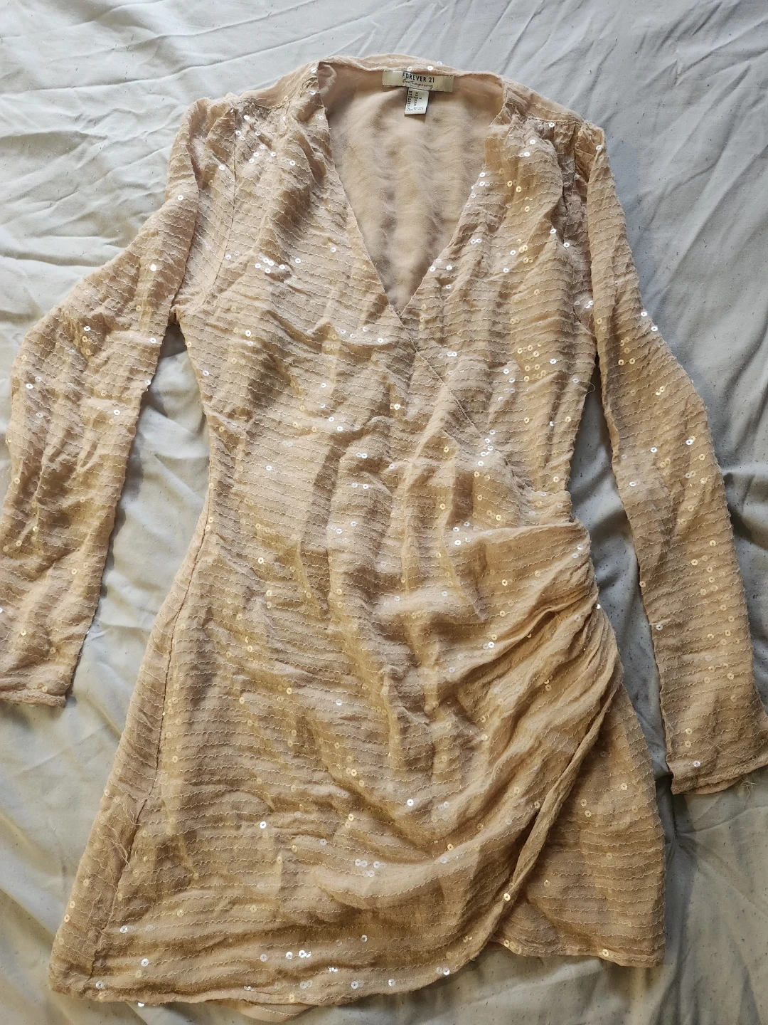 Forever 21 sequined ruched dress