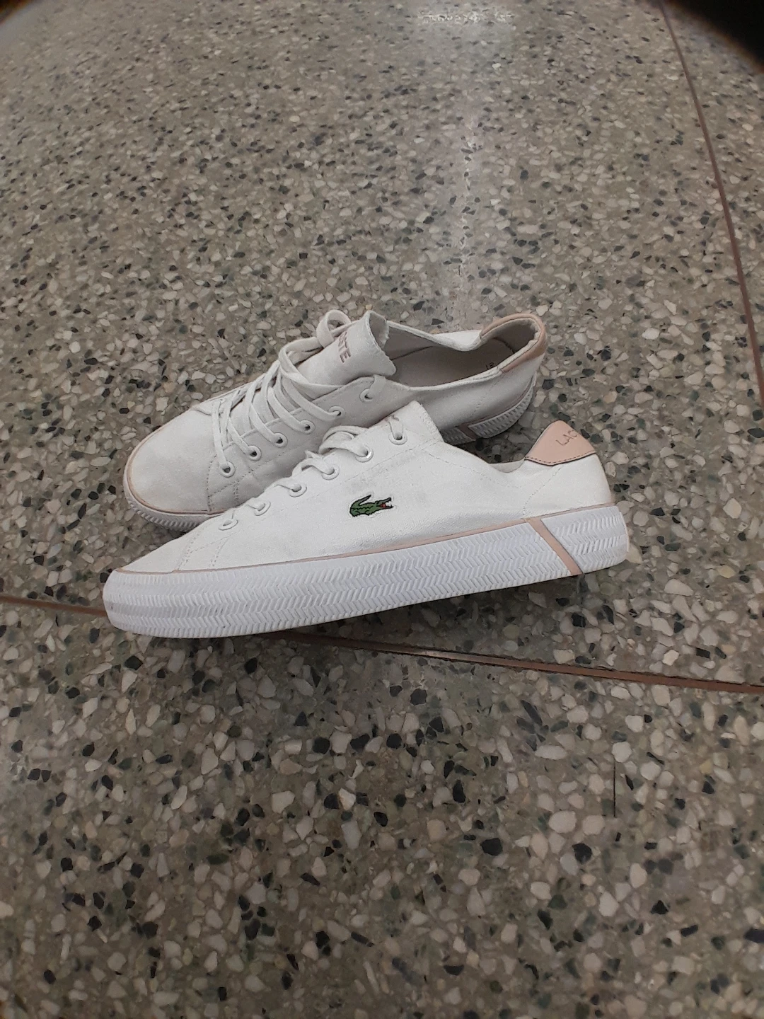 White Lacoste Canvas Sneakers Women's Size 8