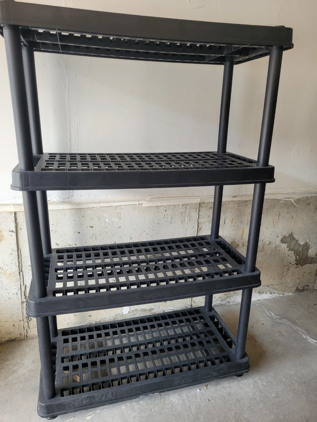 Black 3-tier plastic shelving unit - photo 2