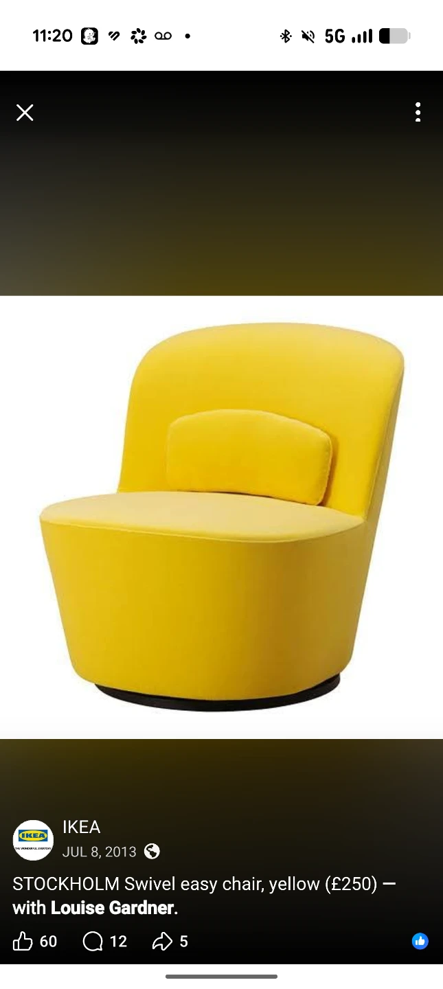 IKEA STOCKHOLM Swivel Easy Chair - Yellow - photo 2