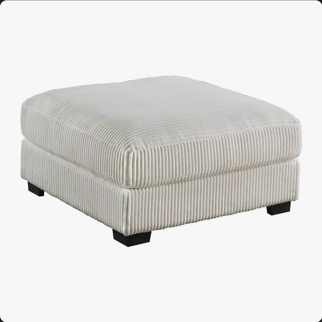 New -Wayfair Benzara Joana Cocktail Ottoman Beige