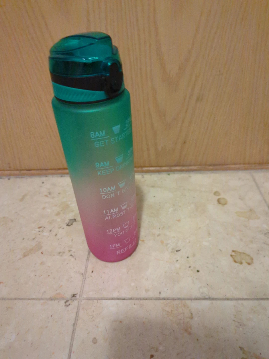 Water Bottle with Time Markers