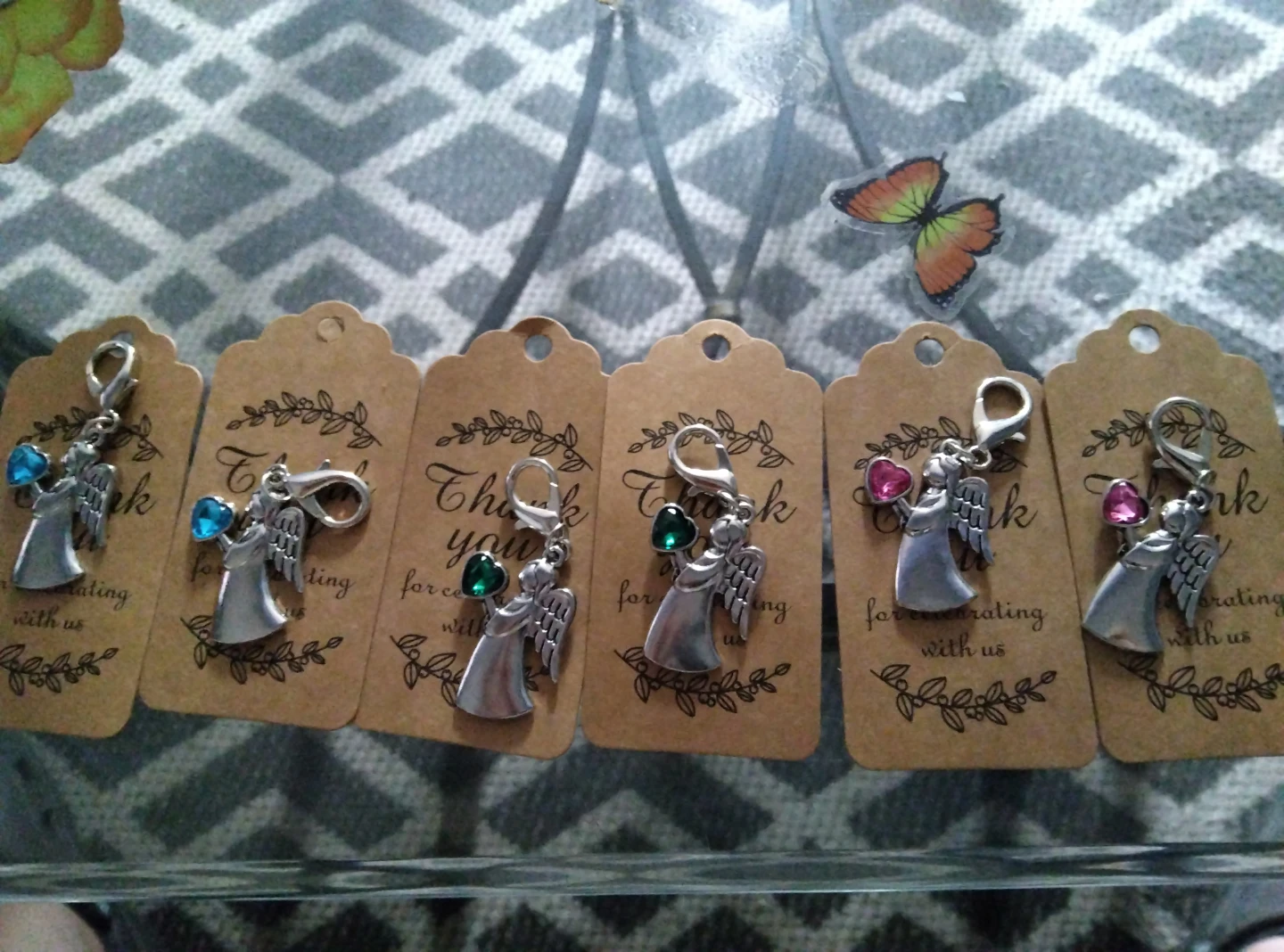 Angel Charms with "Thank You" Tags