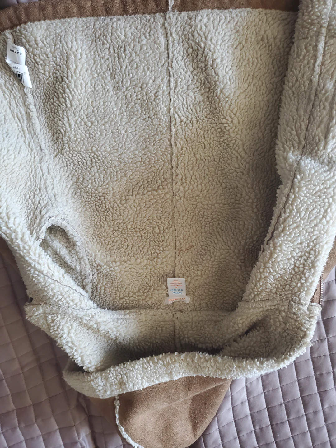 Toddler Faux Suede Sherpa Jacket – Size 3t - photo 4