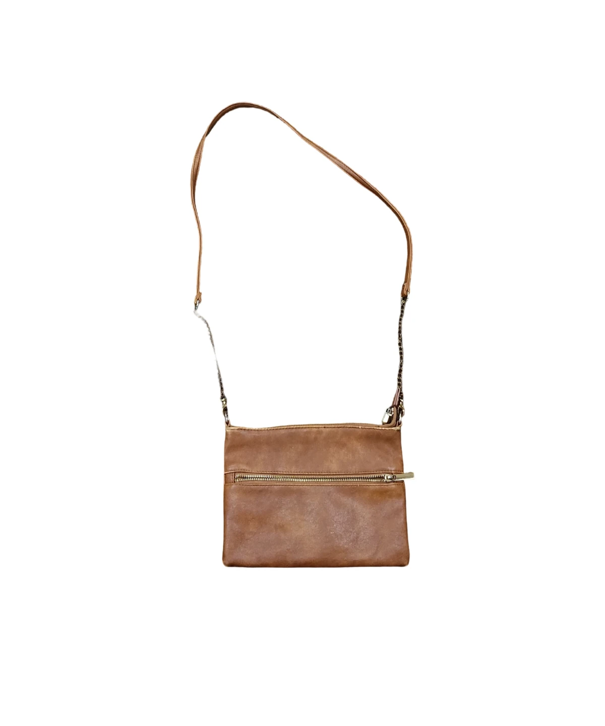 Brown Faux Leather Crossbody Bag