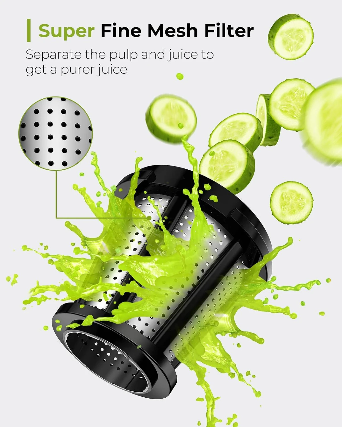 Jocuu Slow Masticating Juicer with 2-Speed Modes - photo 3