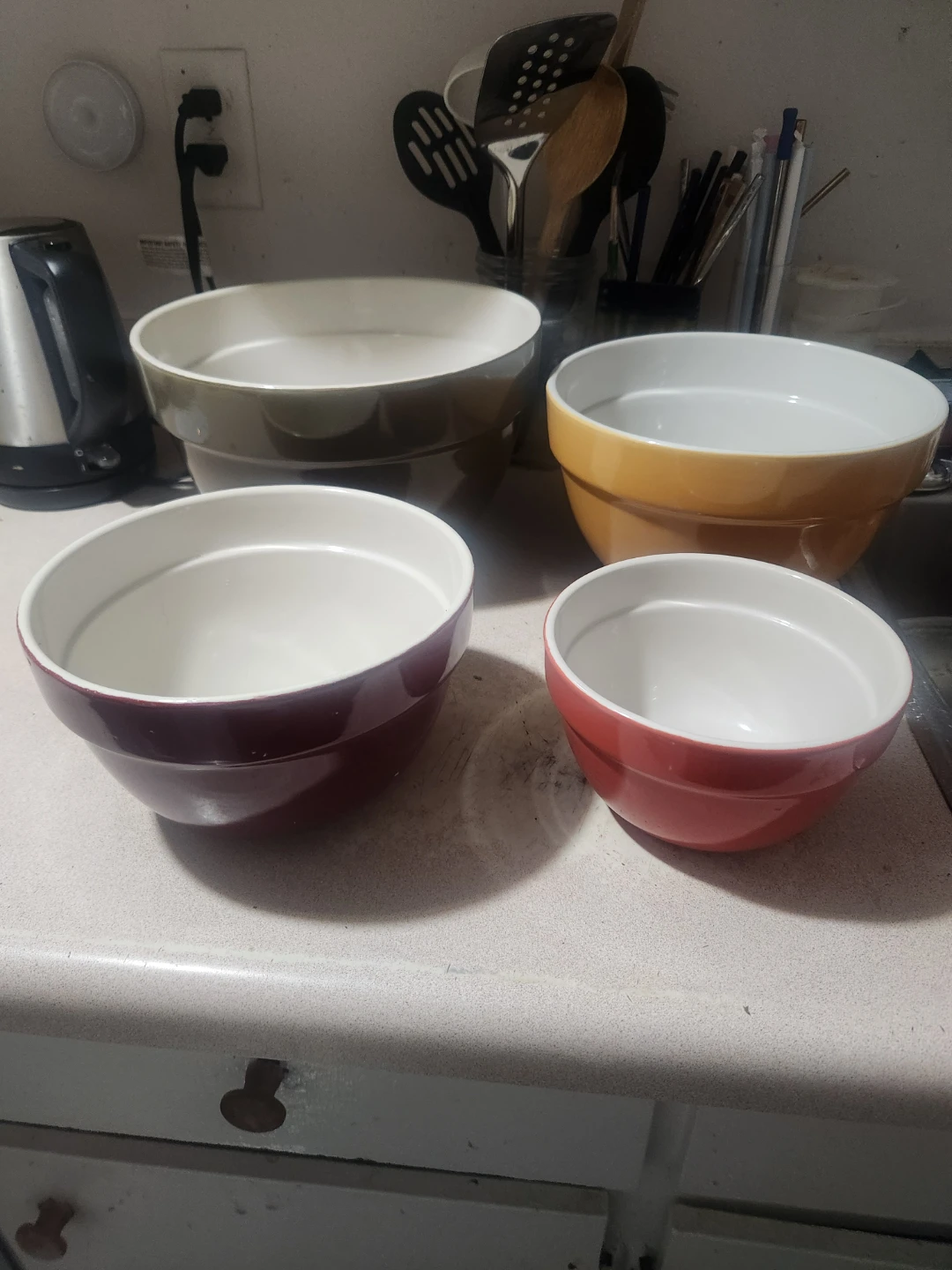 4 PC ceramic mixing bowl set
