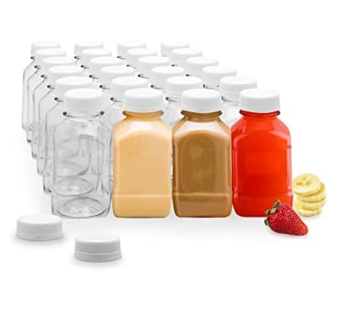 8 oz Square Plastic Juice Bottles