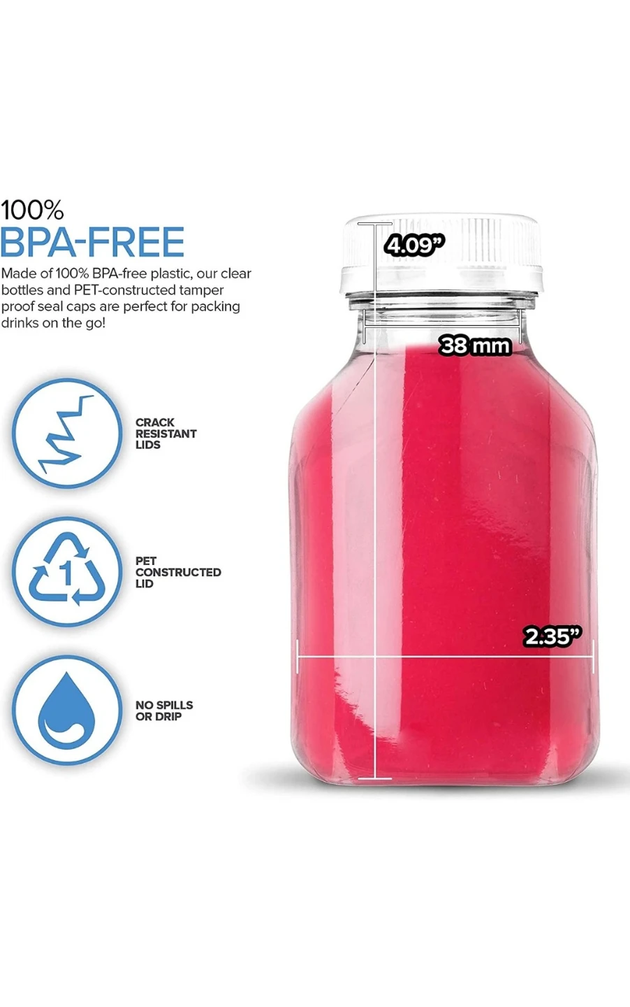 8 oz Square Plastic Juice Bottles - photo 5