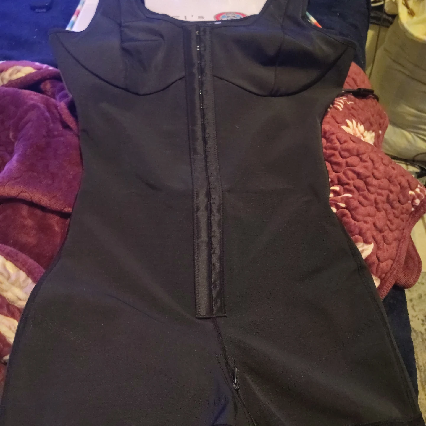 Black Full Body Shaper with Zipper and Hooks - photo 2