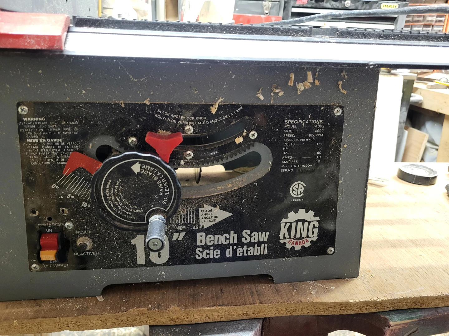 King Canada 10" Bench Table Saw - photo 3