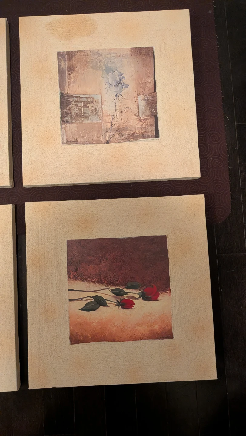 Set of 4 square still life canvas wall art - photo 3