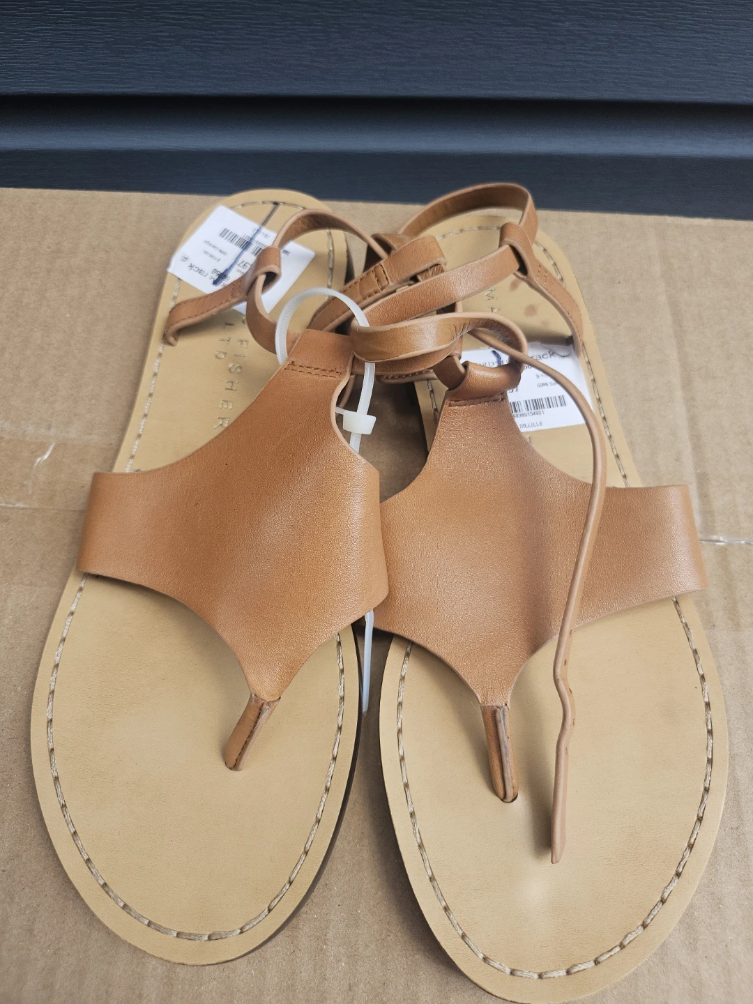 Marc Fisher LTD Women's Tan Leather Strappy Sandals Size 8.5M