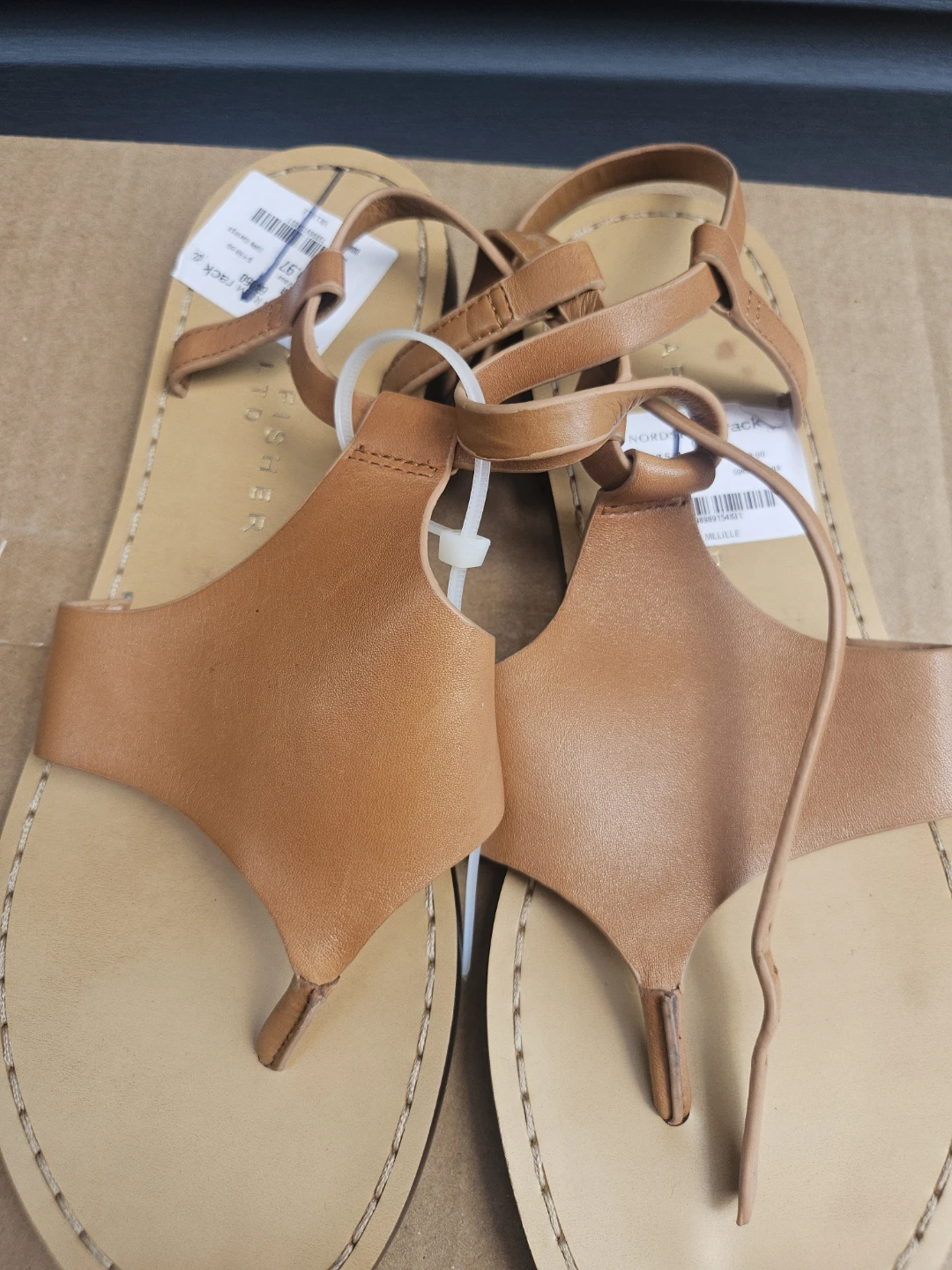 Marc Fisher LTD Women's Tan Leather Strappy Sandals Size 8.5M - photo 2
